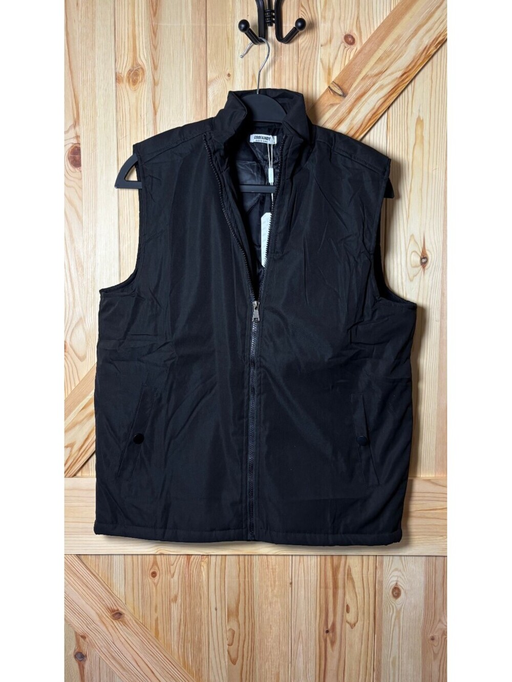 Coofandy Men's Black Sleeveless Vest Jacket Size S NWT